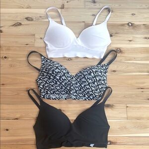 Victorias Secret Pink bras - Black, nude , and Black Print Bra collection